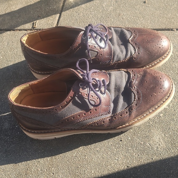 David Mayer naman brown dark gray lace up Oxfords shoes 42 9 - Picture 4 of 9